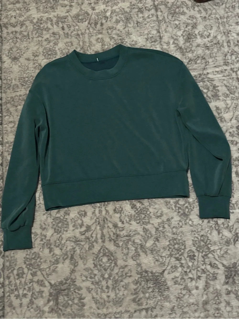 🐬Lululemon Softstreme Perfectly Oversized Cropped Crew in Storm Teal Sweatshirt